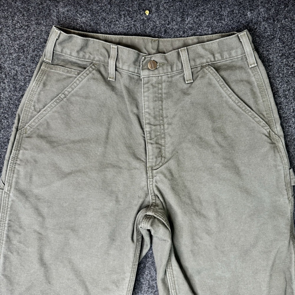 Carhartt B11 MOS Mens 31x32 Washed Duck Dungaree Carpenter Work Pants Green